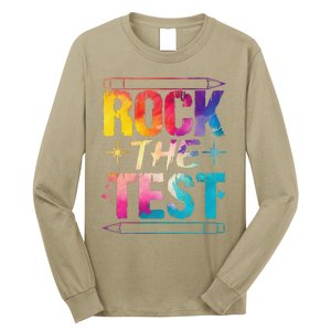 Tie Dye Rock The Test Happy Testing Day Teacher Appreciation Long Sleeve Shirt