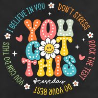 Test Day Rock The Test Teacher Testing Day You Got This Garment-Dyed Fleece Hoodie