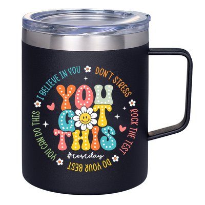 Test Day Rock The Test Teacher Testing Day You Got This 12oz Stainless Steel Coffee Mug