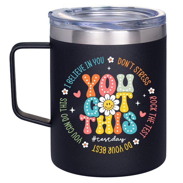 Test Day Rock The Test Teacher Testing Day You Got This 12oz Stainless Steel Coffee Mug