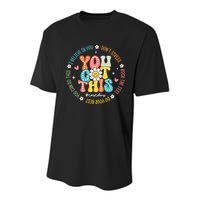 Test Day Rock The Test Teacher Testing Day You Got This Youth Performance Sprint T-Shirt