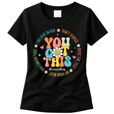 Test Day Rock The Test Teacher Testing Day You Got This Womens T-Shirt