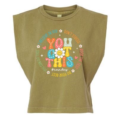 Test Day Rock The Test Teacher Testing Day You Got This Garment-Dyed Women's Muscle Tee
