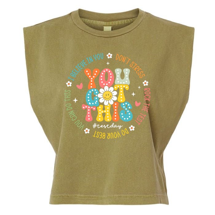 Test Day Rock The Test Teacher Testing Day You Got This Garment-Dyed Women's Muscle Tee