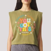 Test Day Rock The Test Teacher Testing Day You Got This Garment-Dyed Women's Muscle Tee