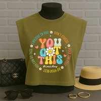 Test Day Rock The Test Teacher Testing Day You Got This Garment-Dyed Women's Muscle Tee