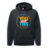 Test Day Rock The Test Teacher Testing Day You Got This Performance Fleece Hoodie