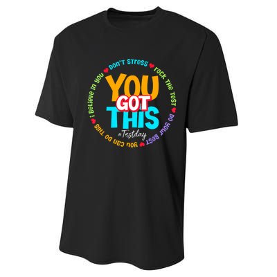 Test Day Rock The Test Teacher Testing Day You Got This Performance Sprint T-Shirt