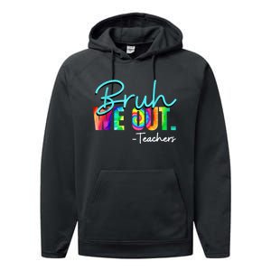 Tie Dye Ruh We Out Teachers Gift Performance Fleece Hoodie