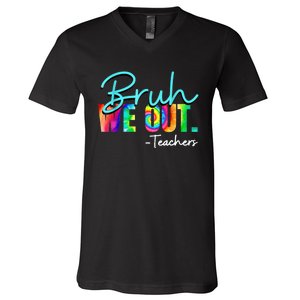 Tie Dye Ruh We Out Teachers Gift V-Neck T-Shirt