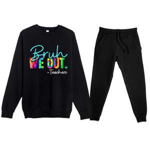 Tie Dye Ruh We Out Teachers Gift Premium Crewneck Sweatsuit Set