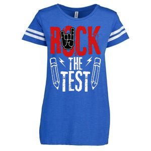 Test Day Rock The Metal Teacher Student Testing Exam Enza Ladies Jersey Football T-Shirt