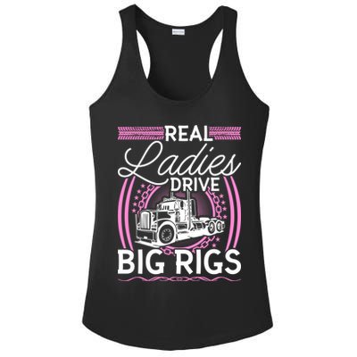 Truck Driver Real Ladies Drive Big Rigs Trucker Great Gift Ladies PosiCharge Competitor Racerback Tank