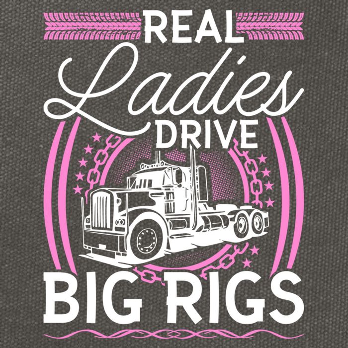 Truck Driver Real Ladies Drive Big Rigs Trucker Great Gift Cotton Canvas Backpack
