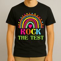 Test Day Rock The Test Teacher Day Rainbow Teacher T-Shirt
