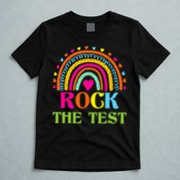 Test Day Rock The Test Teacher Day Rainbow Teacher T-Shirt