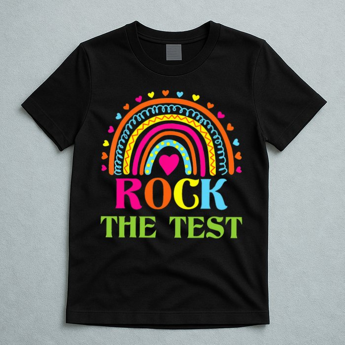 Test Day Rock The Test Teacher Day Rainbow Teacher T-Shirt
