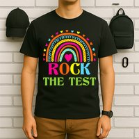 Test Day Rock The Test Teacher Day Rainbow Teacher T-Shirt