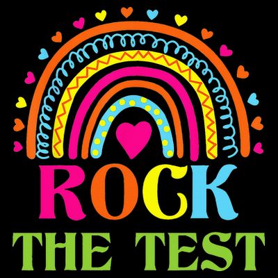 Test Day Rock The Test Teacher Day Rainbow Teacher T-Shirt