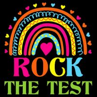 Test Day Rock The Test Teacher Day Rainbow Teacher Drawstring Bag