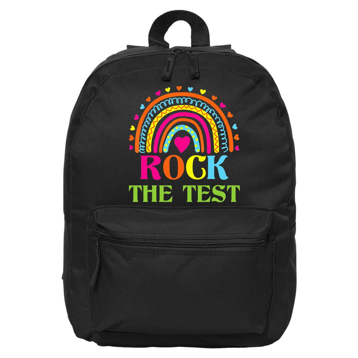 Test Day Rock The Test Teacher Day Rainbow Teacher 16 in Basic Backpack