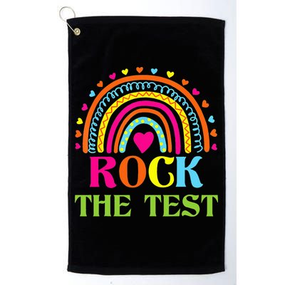 Test Day Rock The Test Teacher Day Rainbow Teacher Golf Towel