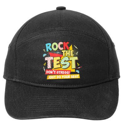 Test Day Rock The Test Dont Stress Do Your Best Teacher 7-Panel Snapback Hat