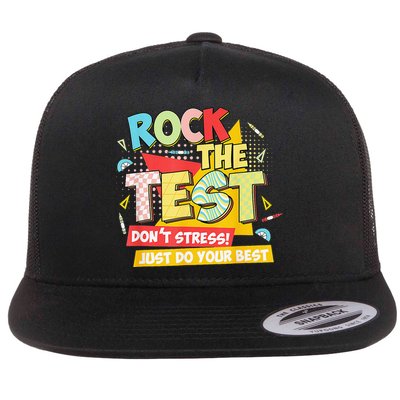 Test Day Rock The Test Dont Stress Do Your Best Teacher Flatbill Hat