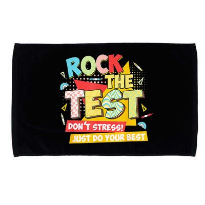 Test Day Rock The Test Dont Stress Do Your Best Teacher Microfiber Hand Towel