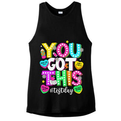 Test Day Rock The Test Teacher Testing Day You Got This Ladies PosiCharge Tri-Blend Wicking Tank