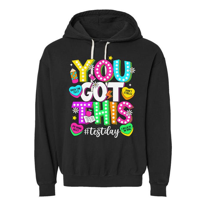 Test Day Rock The Test Teacher Testing Day You Got This Garment-Dyed Fleece Hoodie
