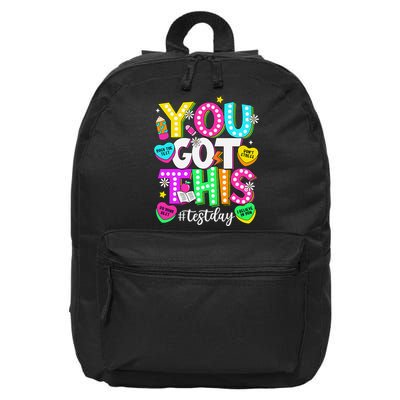 Test Day Rock The Test Teacher Testing Day You Got This 16 in Basic Backpack