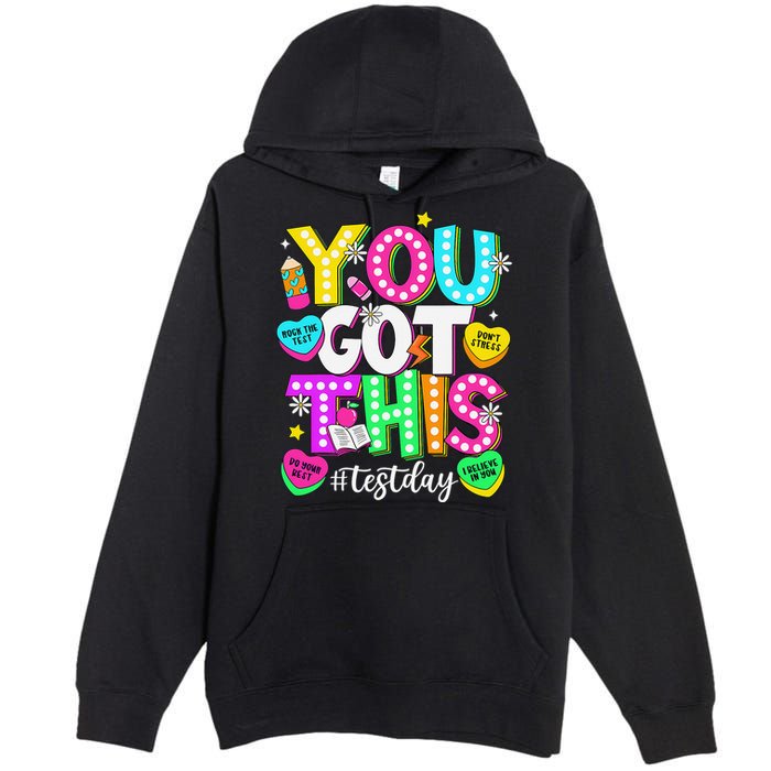 Test Day Rock The Test Teacher Testing Day You Got This Premium Pullover Hoodie