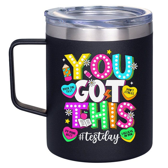 Test Day Rock The Test Teacher Testing Day You Got This 12oz Stainless Steel Coffee Mug