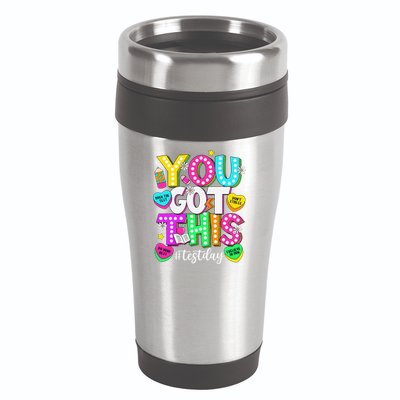 Test Day Rock The Test Teacher Testing Day You Got This 16oz Travel Tumbler