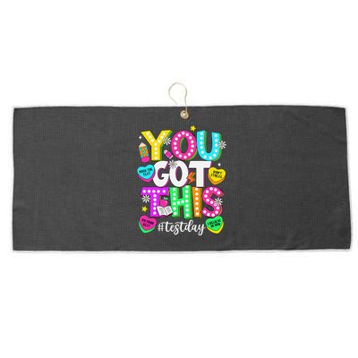 Test Day Rock The Test Teacher Testing Day You Got This Large Microfiber Waffle Golf Towel