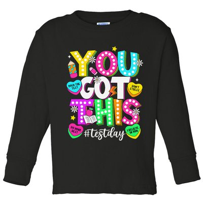 Test Day Rock The Test Teacher Testing Day You Got This Toddler Long Sleeve Shirt