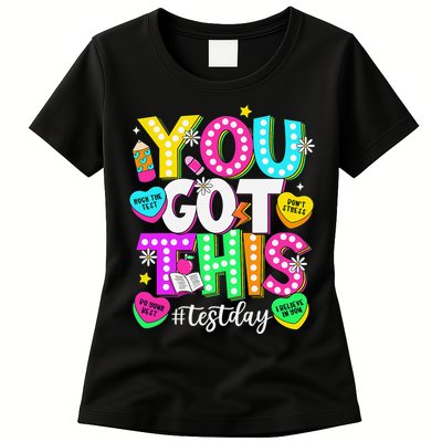 Test Day Rock The Test Teacher Testing Day You Got This Womens T-Shirt