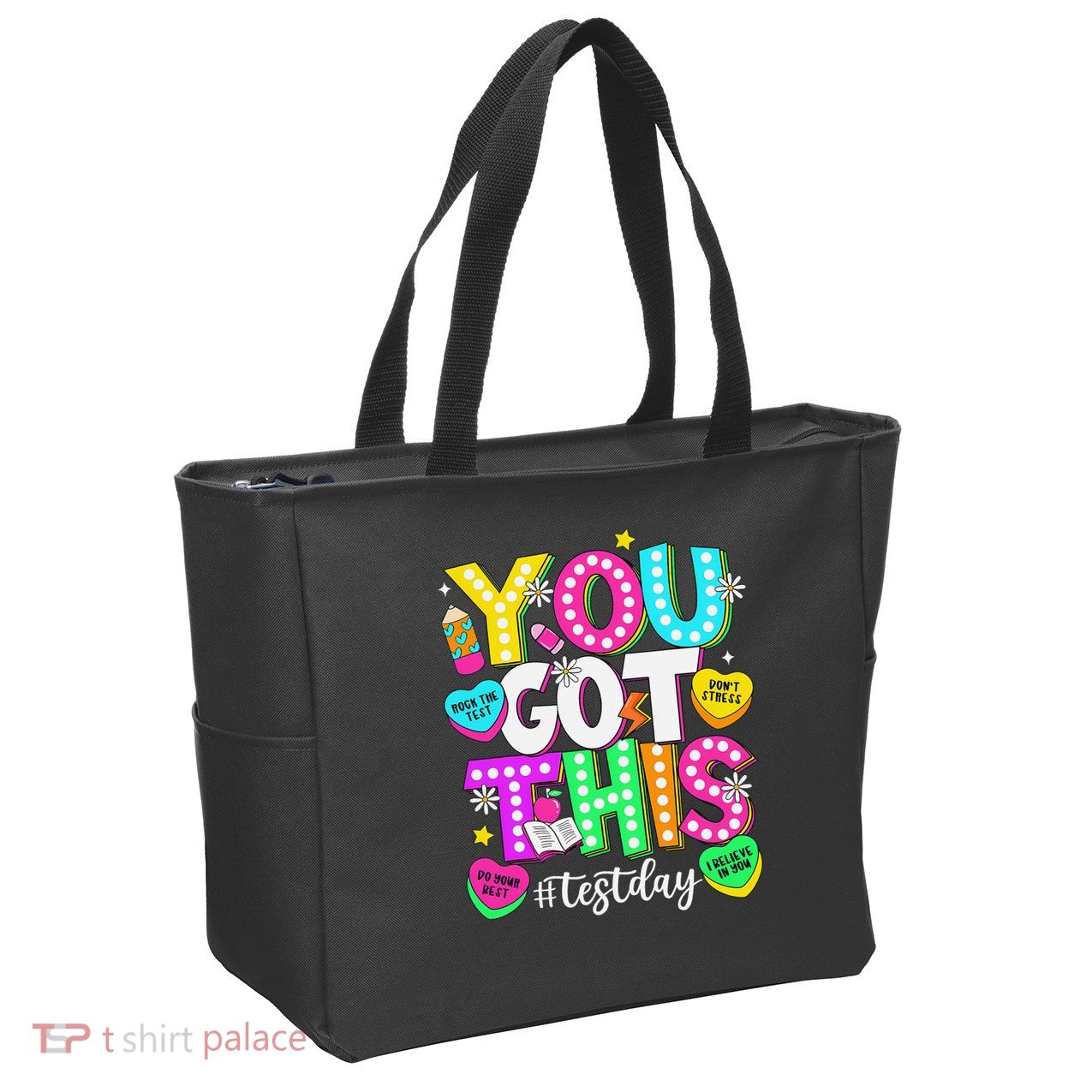 Test Day Rock The Test Teacher Testing Day You Got This Zip Tote Bag
