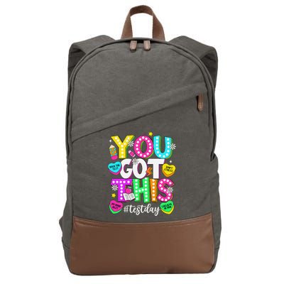 Test Day Rock The Test Teacher Testing Day You Got This Cotton Canvas Backpack