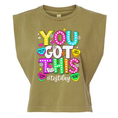 Test Day Rock The Test Teacher Testing Day You Got This Garment-Dyed Women's Muscle Tee