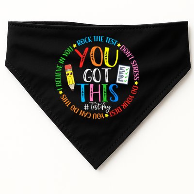 Test Day Rock The Test Teacher Testing Day You Got This USA-Made Doggie Bandana