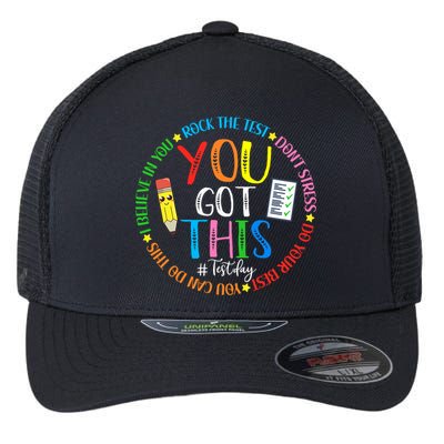 Test Day Rock The Test Teacher Testing Day You Got This Flexfit Unipanel Trucker Cap