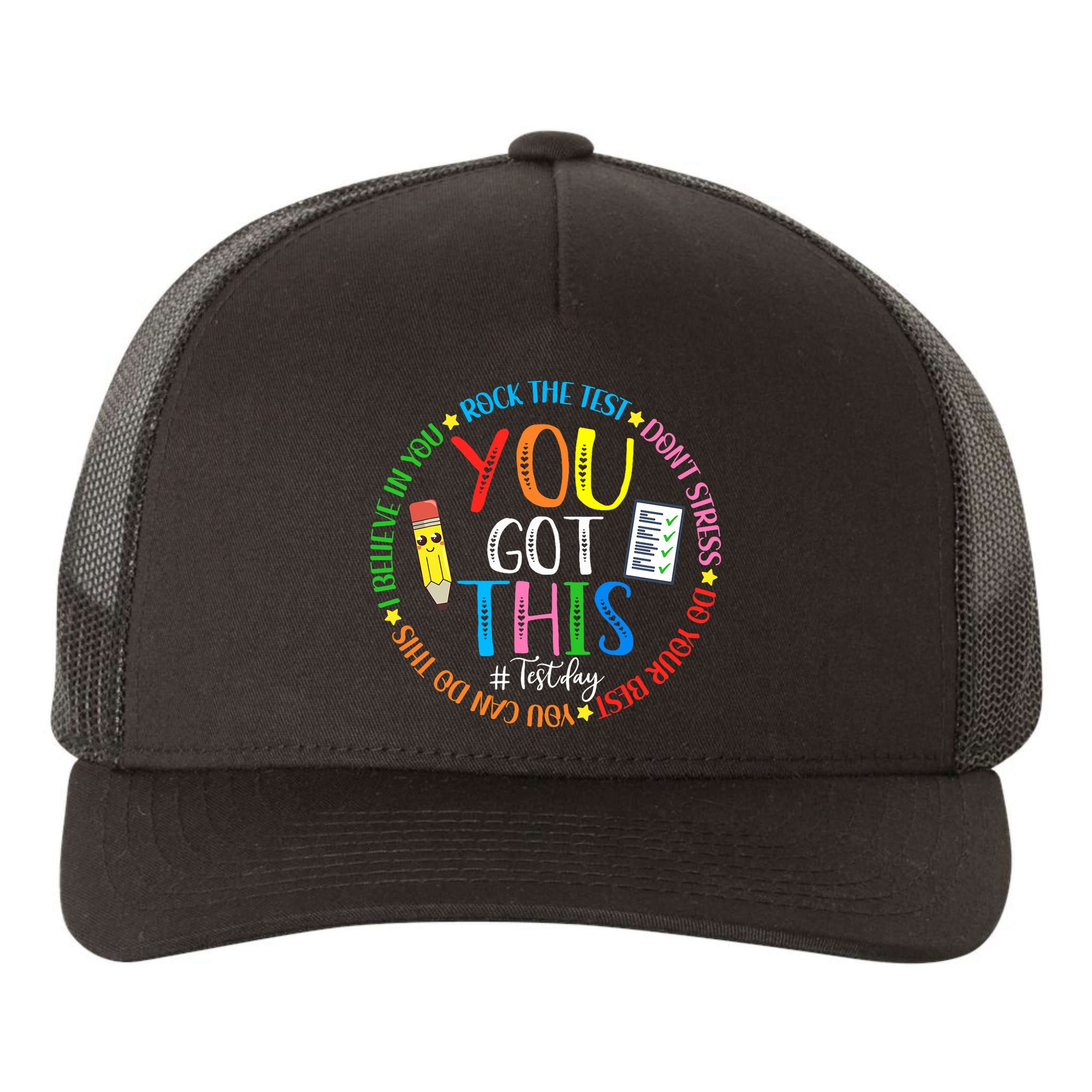 Test Day Rock The Test Teacher Testing Day You Got This Yupoong Adult 5-Panel Trucker Hat