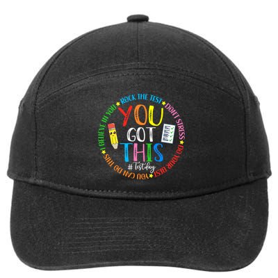 Test Day Rock The Test Teacher Testing Day You Got This 7-Panel Snapback Hat