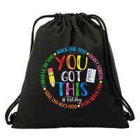 Test Day Rock The Test Teacher Testing Day You Got This Drawstring Bag