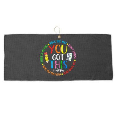 Test Day Rock The Test Teacher Testing Day You Got This Large Microfiber Waffle Golf Towel