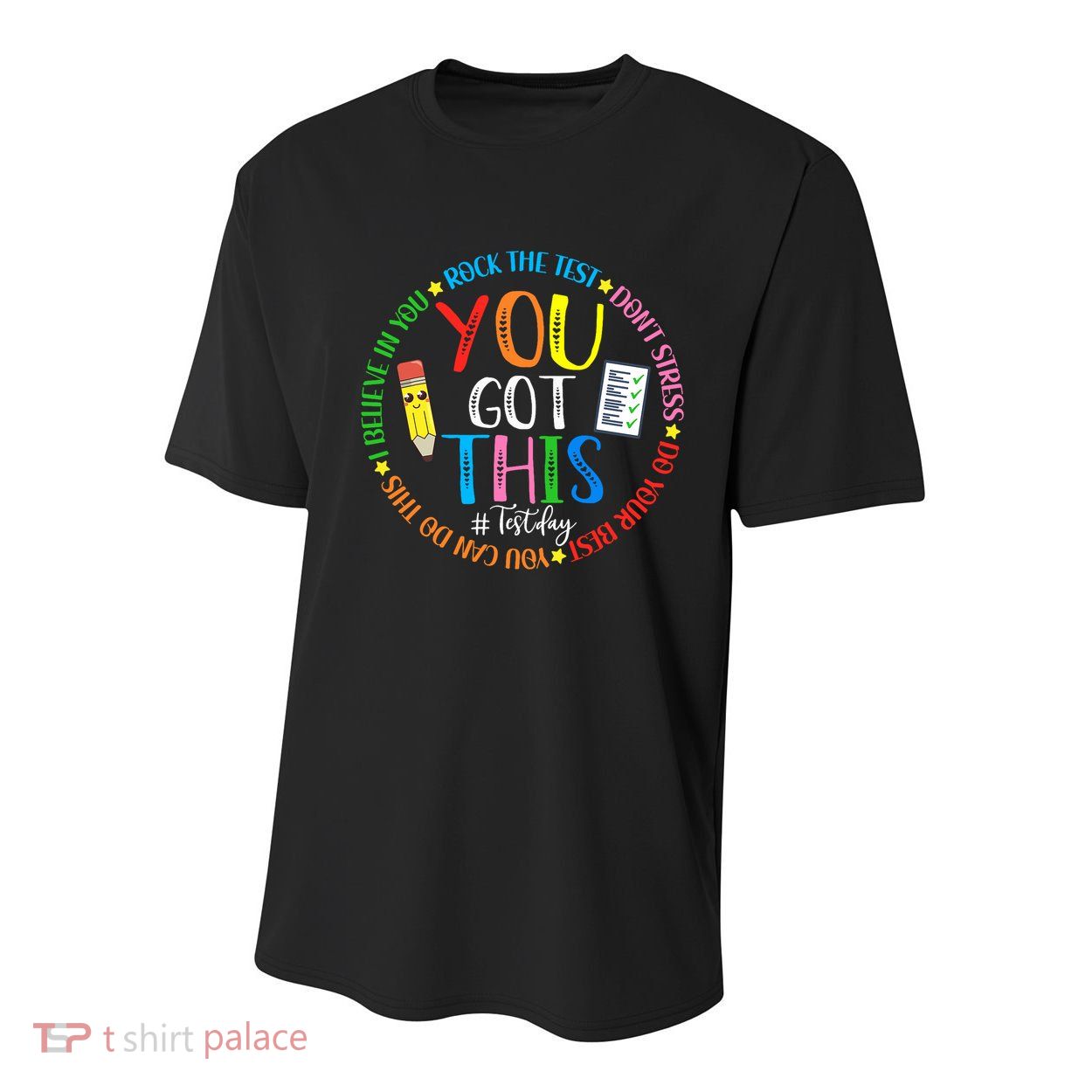 Test Day Rock The Test Teacher Testing Day You Got This Youth Performance Sprint T-Shirt