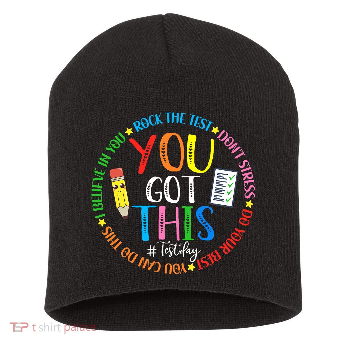 Test Day Rock The Test Teacher Testing Day You Got This Short Acrylic Beanie