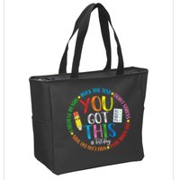 Test Day Rock The Test Teacher Testing Day You Got This Zip Tote Bag